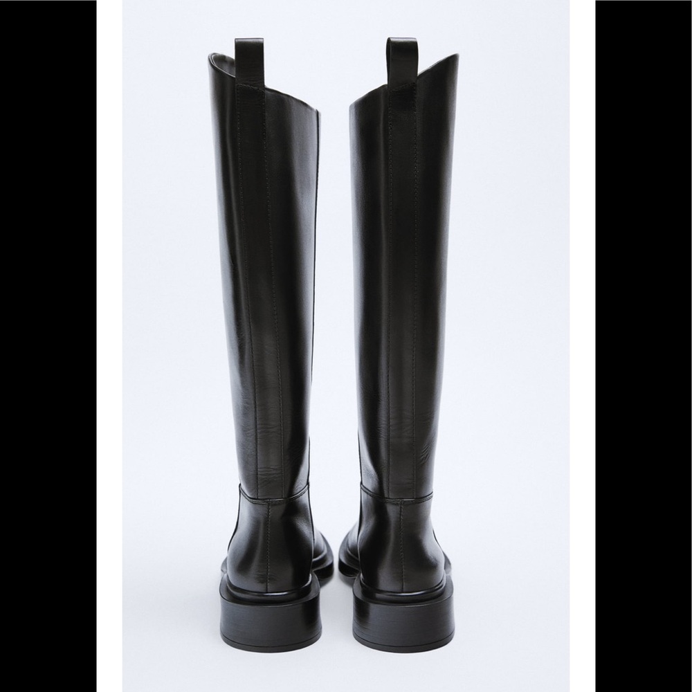 ZARA TALL LEATHER BOOTS SZ 5